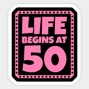 Life Begins at 50 Sticker